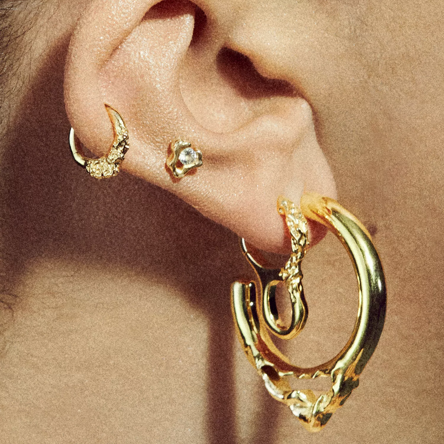 Maria Black Flea Hoop Ørering Single 22 kt. Forgyldt Sølv 100962YG