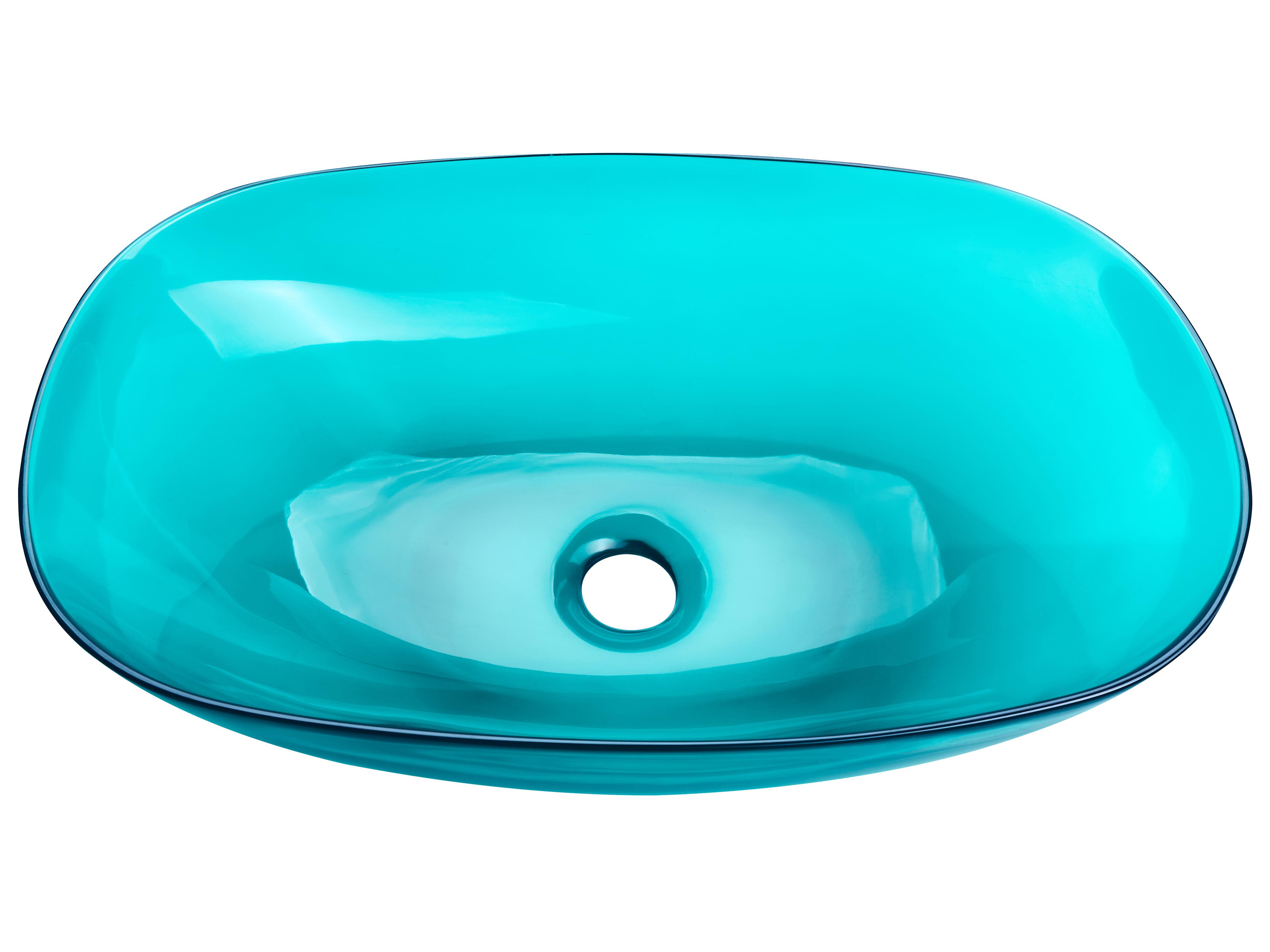 Wastafel voor aanrechtblad MOENGO 54 x 36 cm Solid surface Turquoise