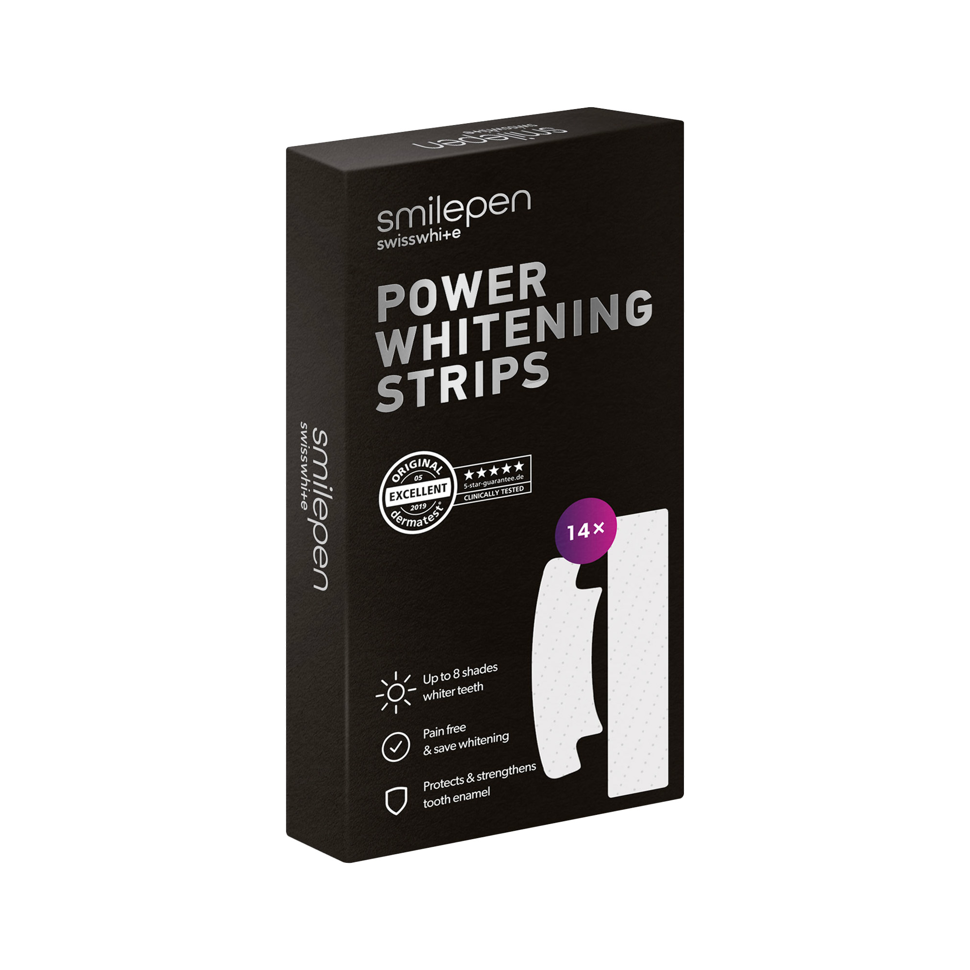 (14er Set) Zahnbleaching Power Whitening Strips zur Zahnaufhellung (SPCPWSTR) - Transparent