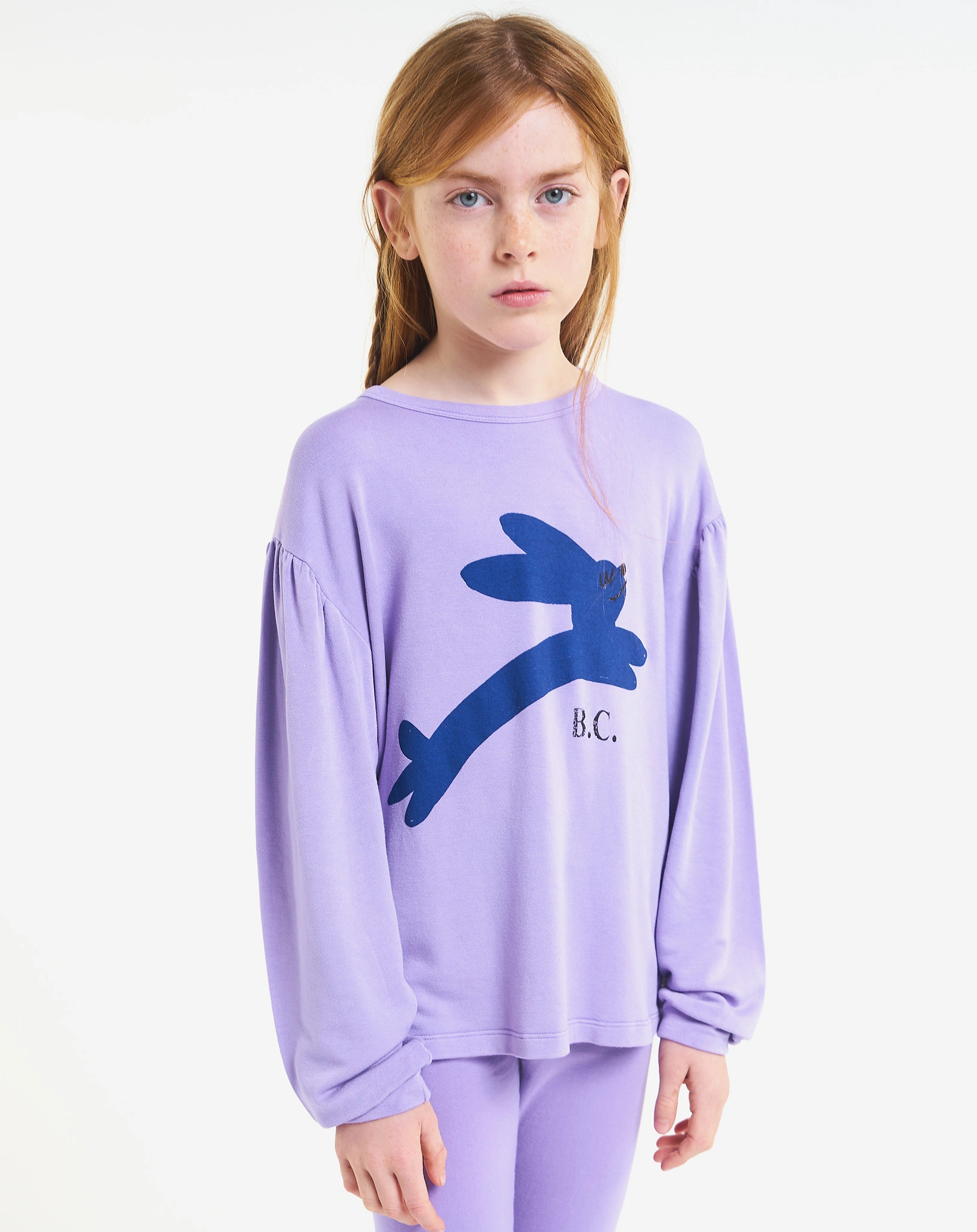 Langarmshirt JUMPING HARE in purple