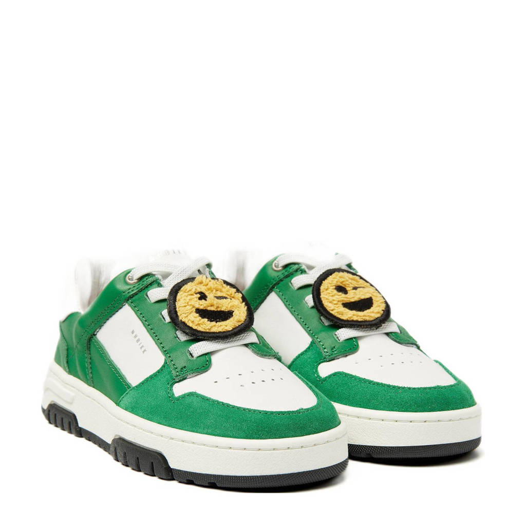 Nubikk Basket Court leren sneakers wit/groen