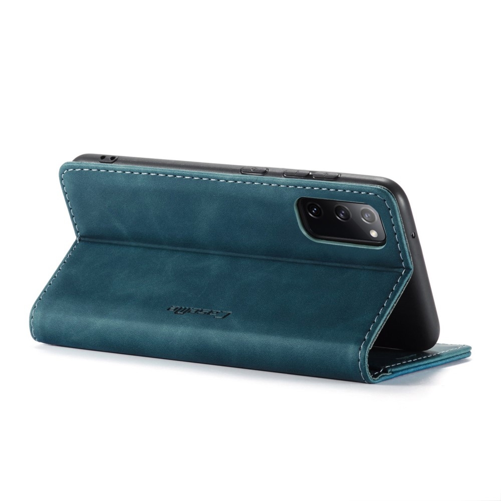 Samsung Galaxy S20 FE / S20 FE 5G Leder Tasche Flip Wallet Etui mit Kartenfächern - Blaugrün