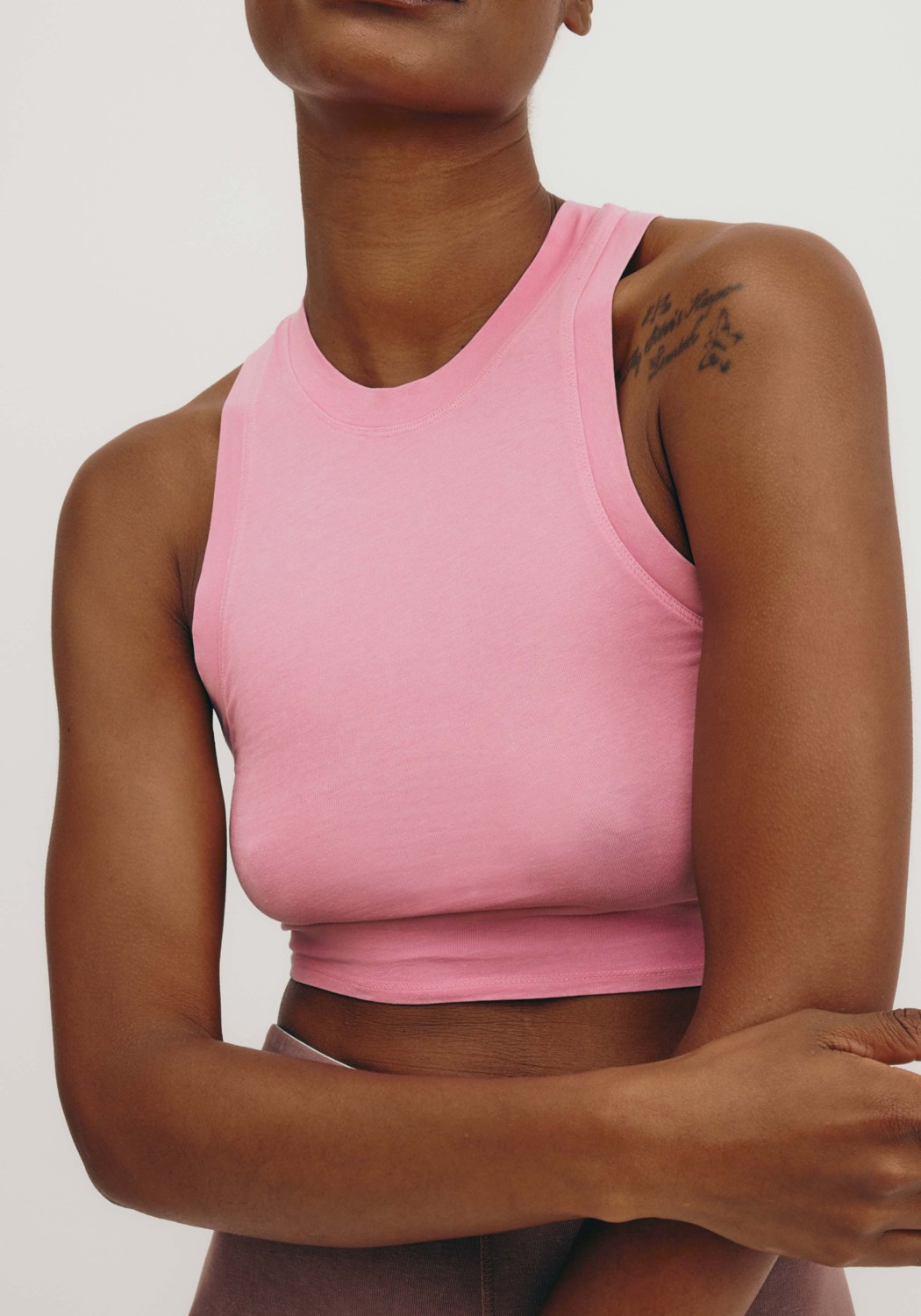 Organic Basics Crop Tank Top Core Muted Petal Pink