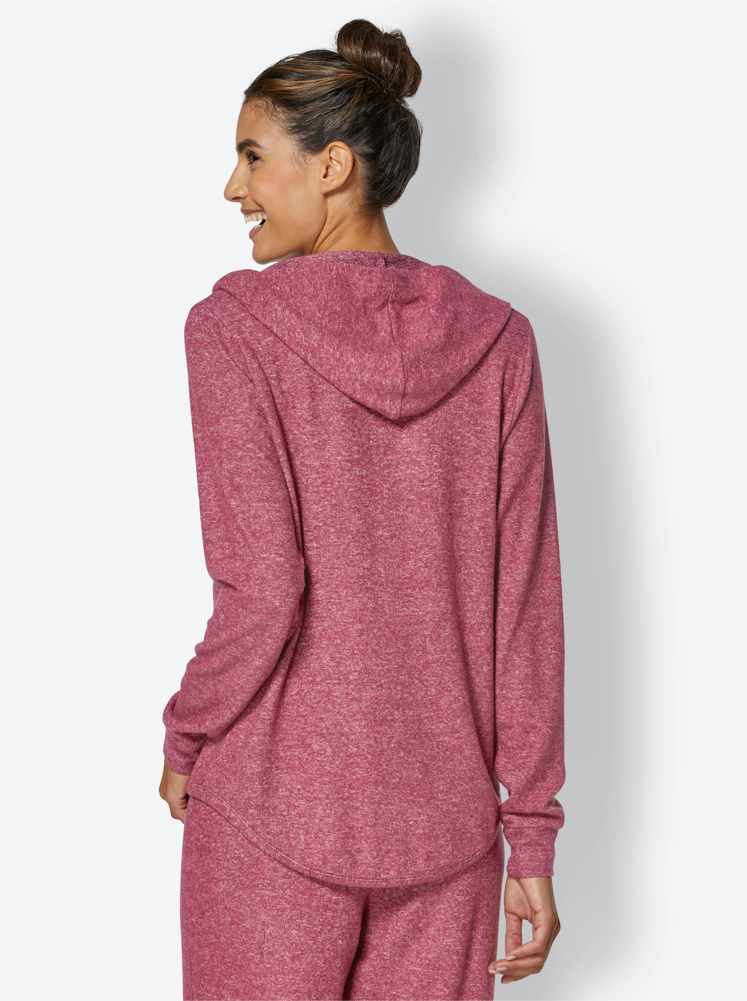 feel good Jacke in bordeaux-meliert