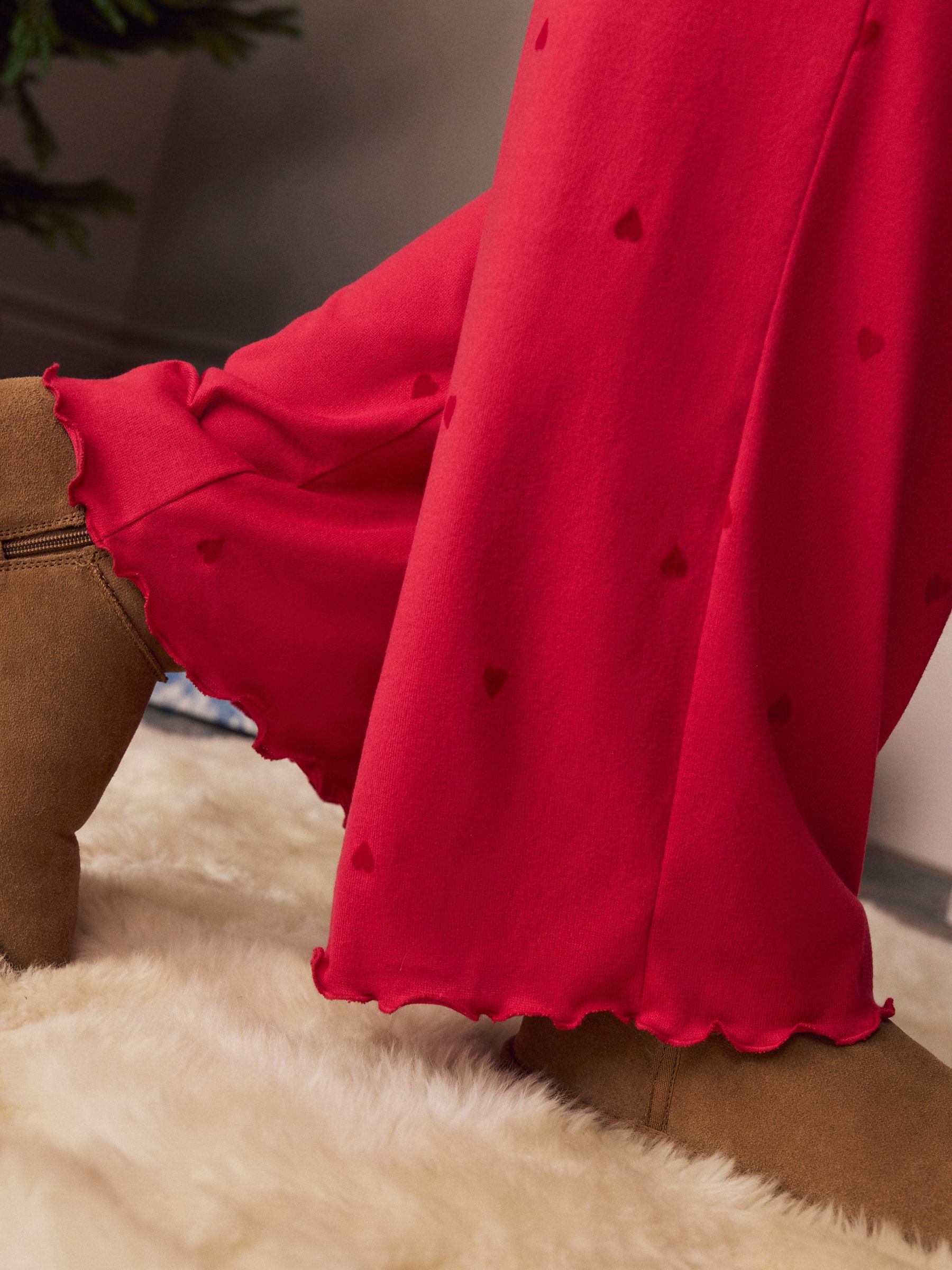 Rood met sterren - Zachte pyjama met lange mouwen