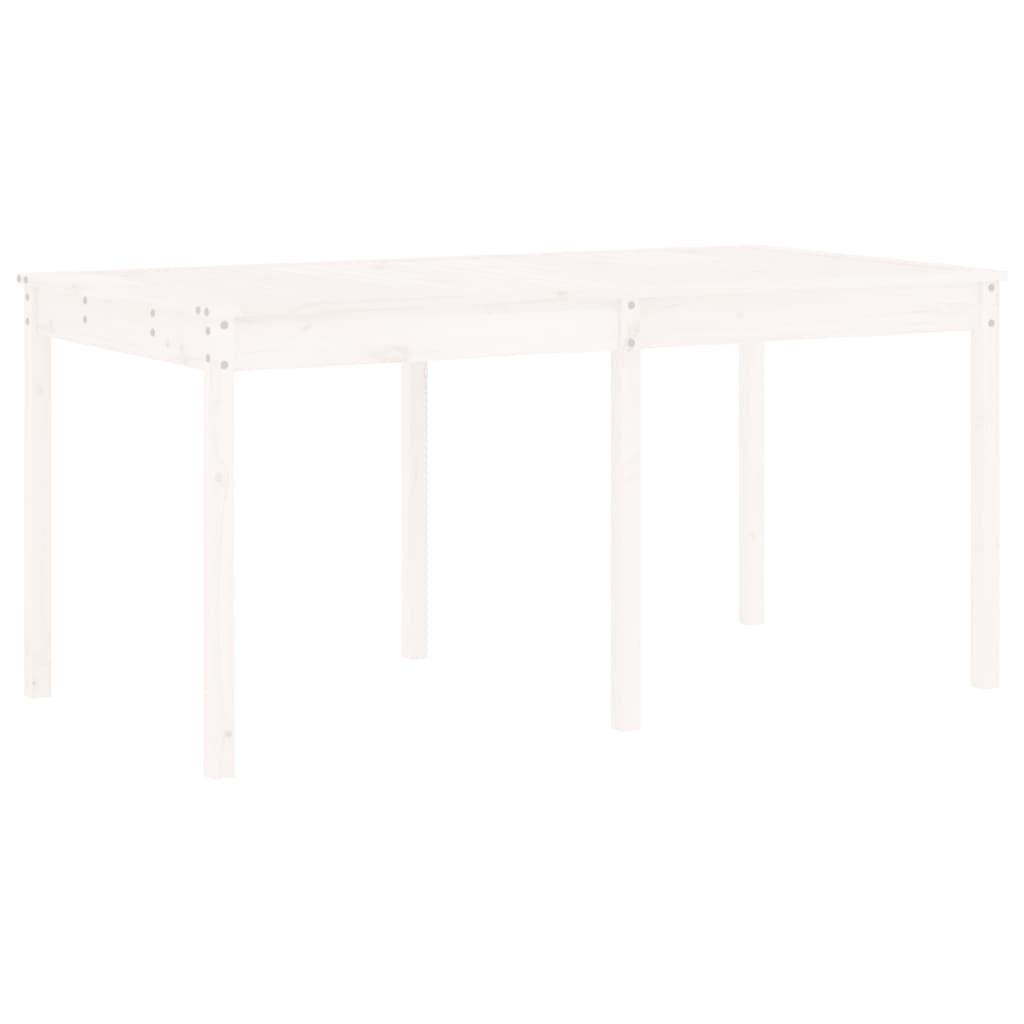 Ensemble à dîner de jardin 13 pcs blanc bois de pin massif
