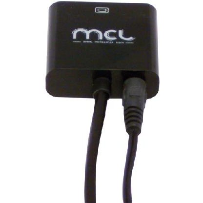 MCL CG-287C câble vidéo et adaptateur 0,24 m HDMI Type A (Standard) VGA (D-Sub) + 3,5 mm Noir