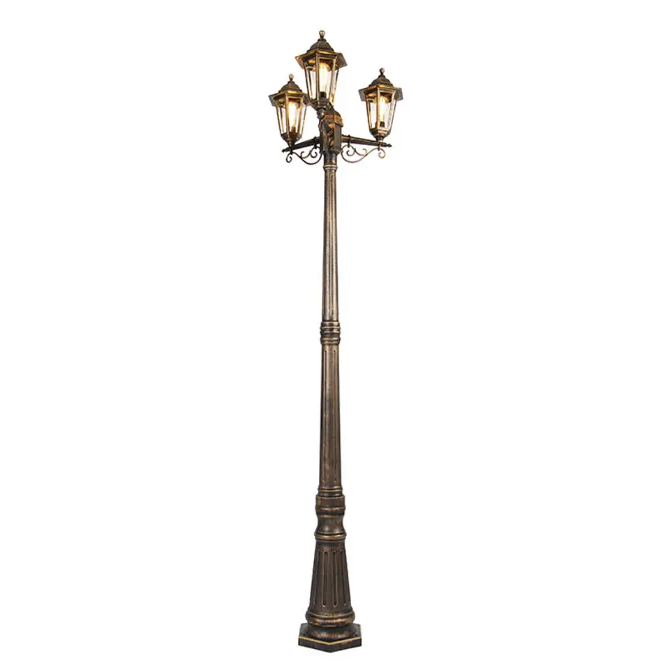 Qazqa staande buitenlampen new haven goudkleurig e27