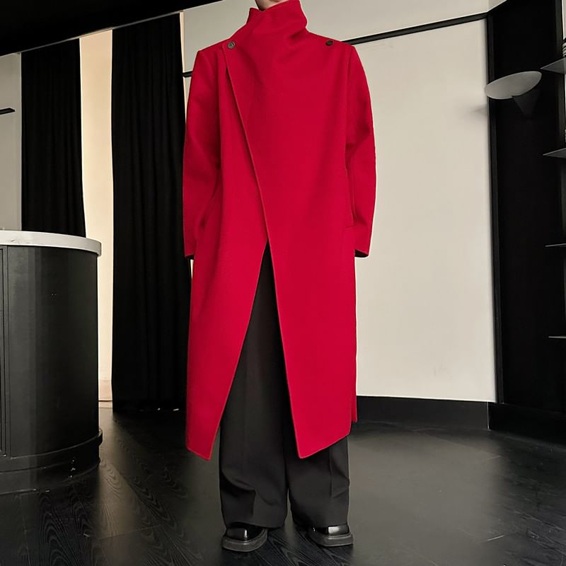 Freehop - Trenchcoat met lange mouwen en effen kleur