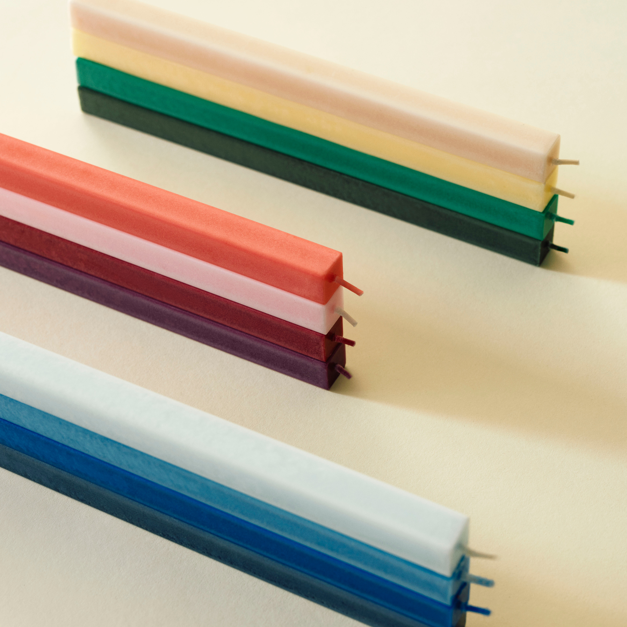 Kaars Square pastel - set van 4