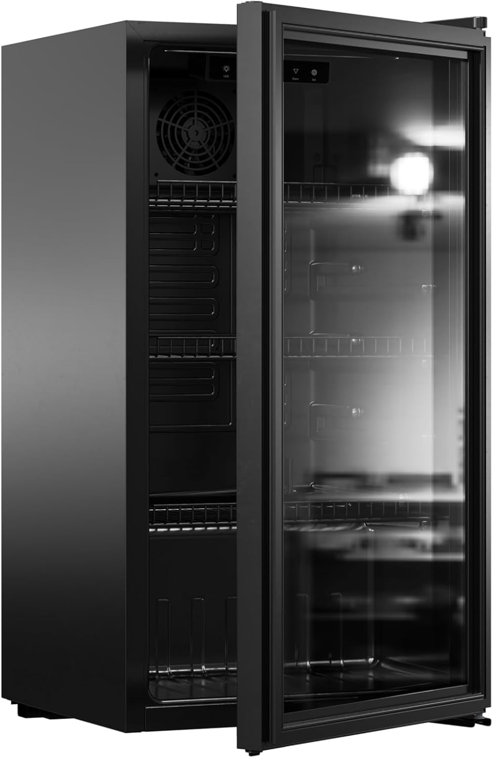 YUNA Cool-View GKS90B Glastürkühlschrank | 89L | schwarz
