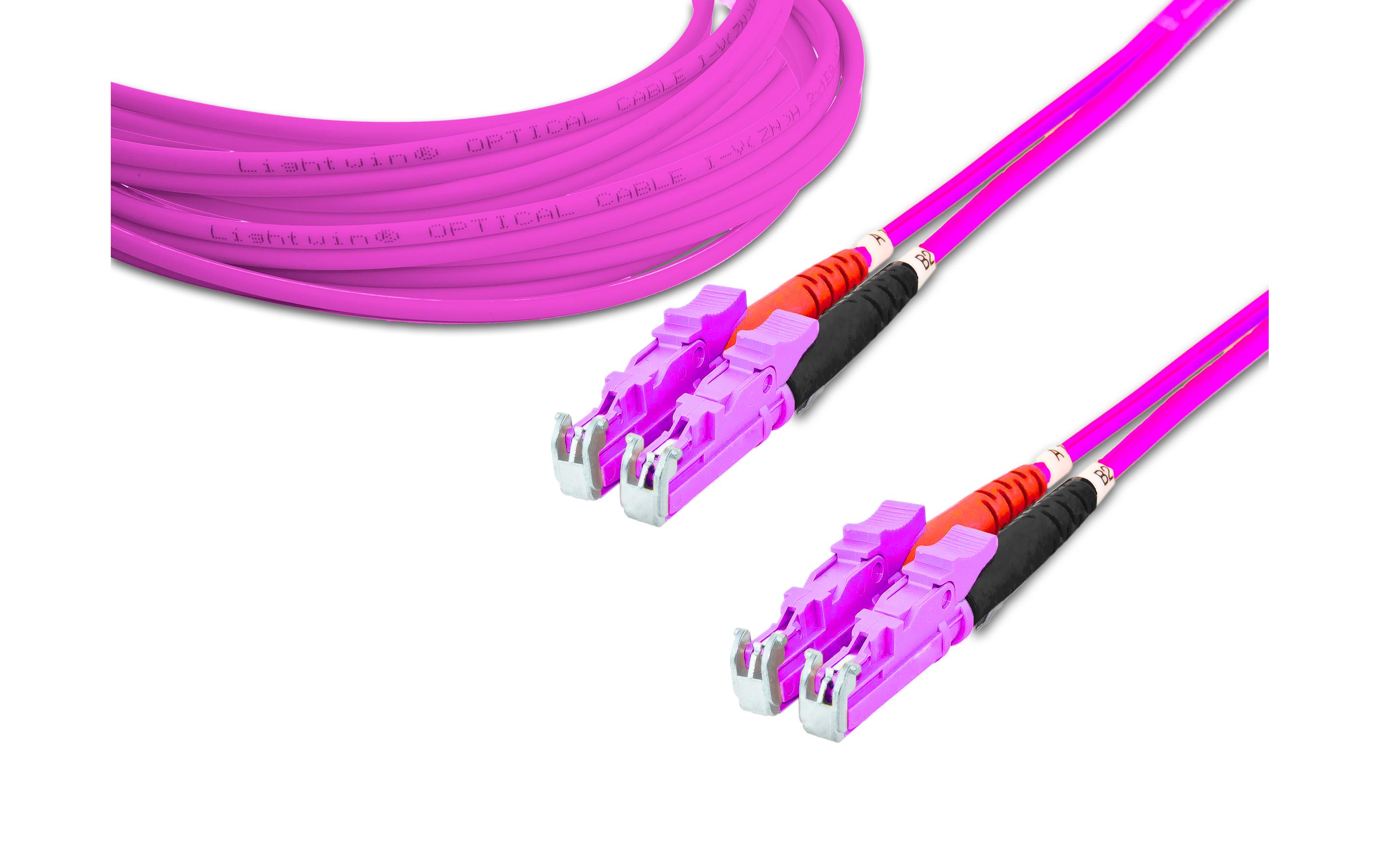 LWL-Patchkabel Multimode LSH – LSH, OM4, Duplex, 1 mMultimode LSH (E2000 kompatibel)-LSH (E2000 kompatibel) OM4 1 m