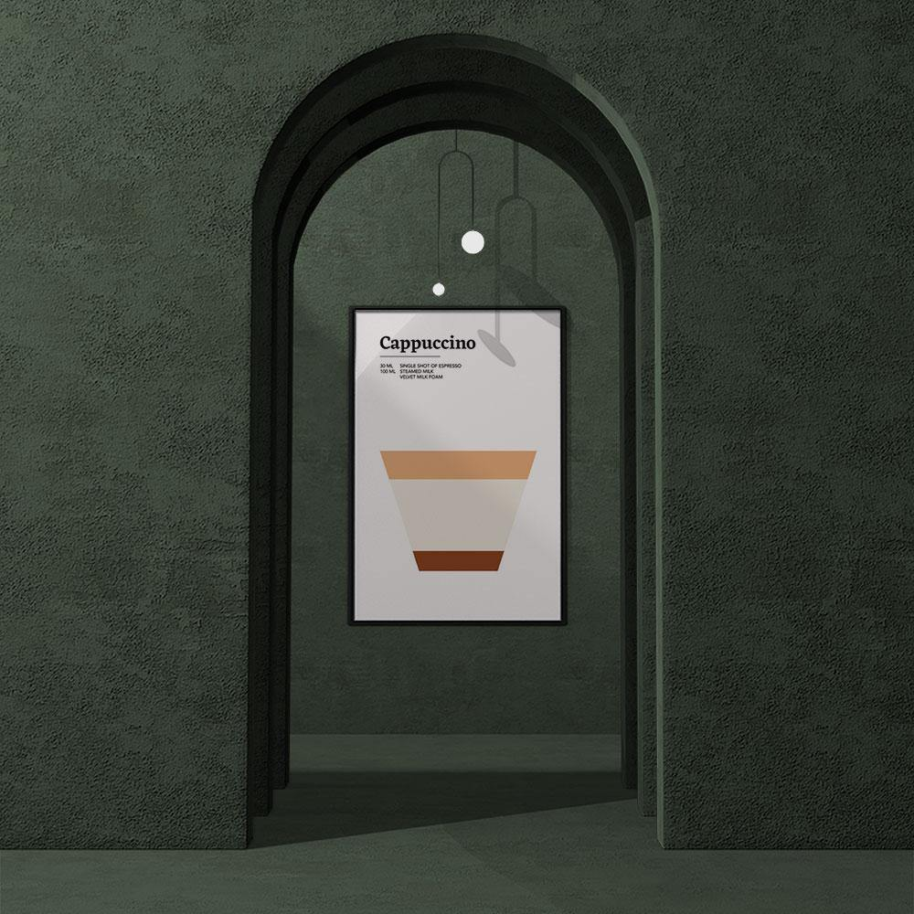 Walljar poster ingelijst - Cappuccino Poster ingelijst - 50 x 70 cm