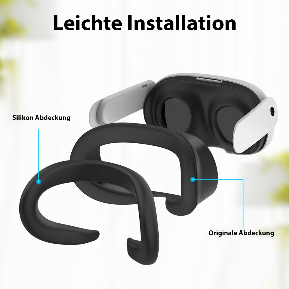 Meta Quest / Oculus Quest 3 Cover  Anti-Schweiss Gesichts Abdeckung aus Silikon - Schwarz