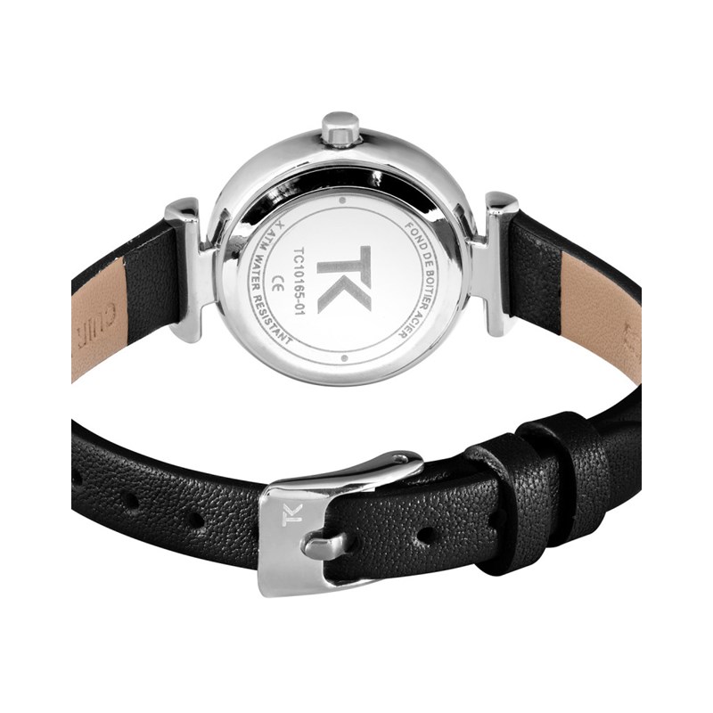 Montre femme analogique Trendy Kiss - Bracelet cuir - Boitier empierré - Adèle