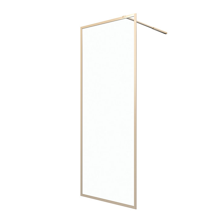 Paroi de douche à l'italienne H.200 x l.80 cm, ép. 6 mm, profilé doré, Galedo Edge