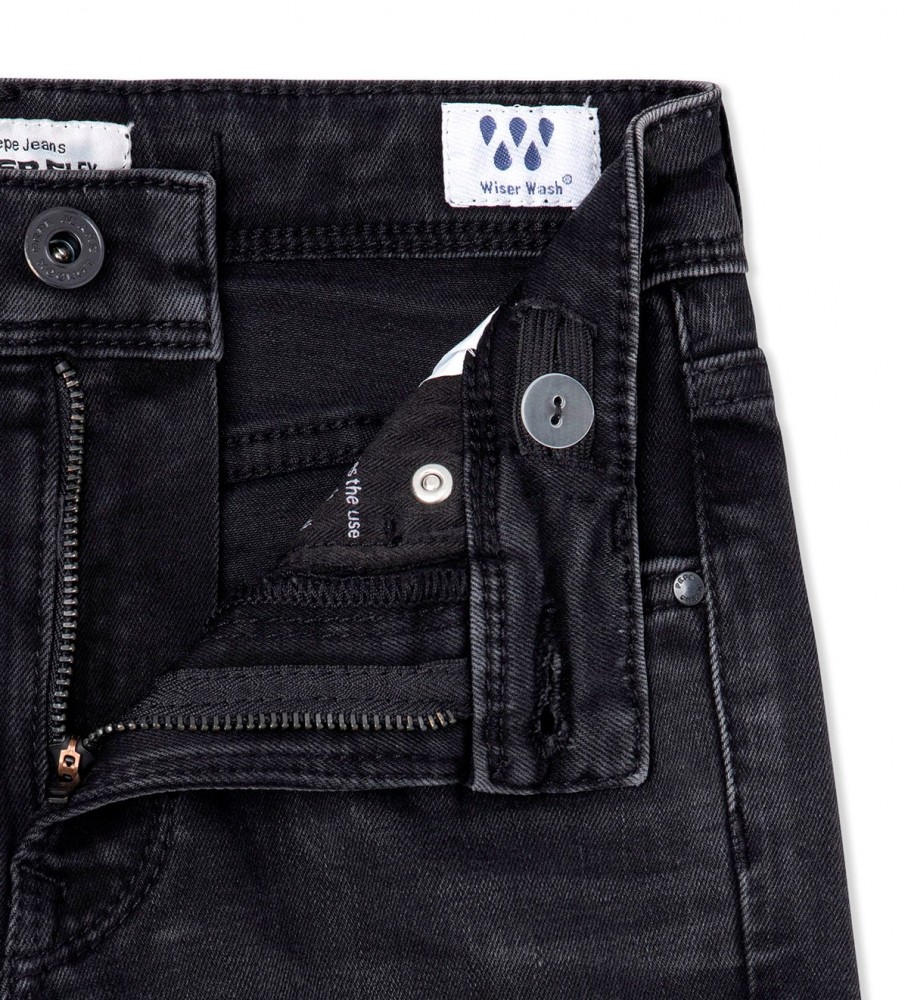 Calça jeans Pepe Jeans Pixlette de cintura alta preta