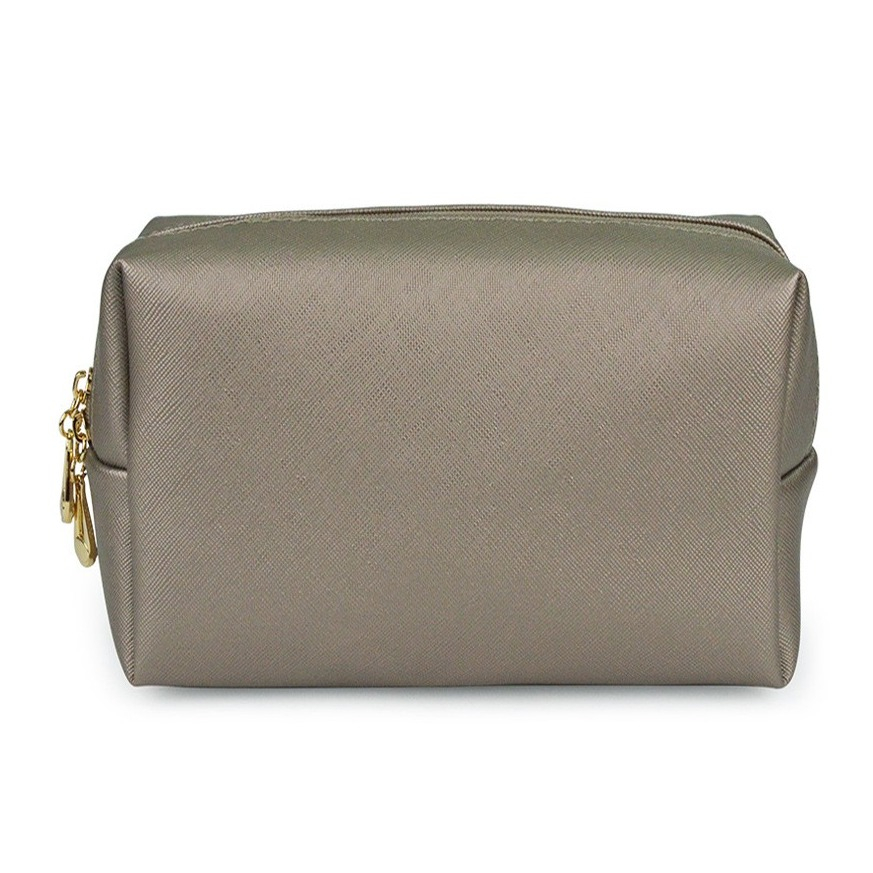 (17x11x7cm) Kosmetik Make Up Tasche Necessaire Organizer Bag mit Reissverschluss - Braun