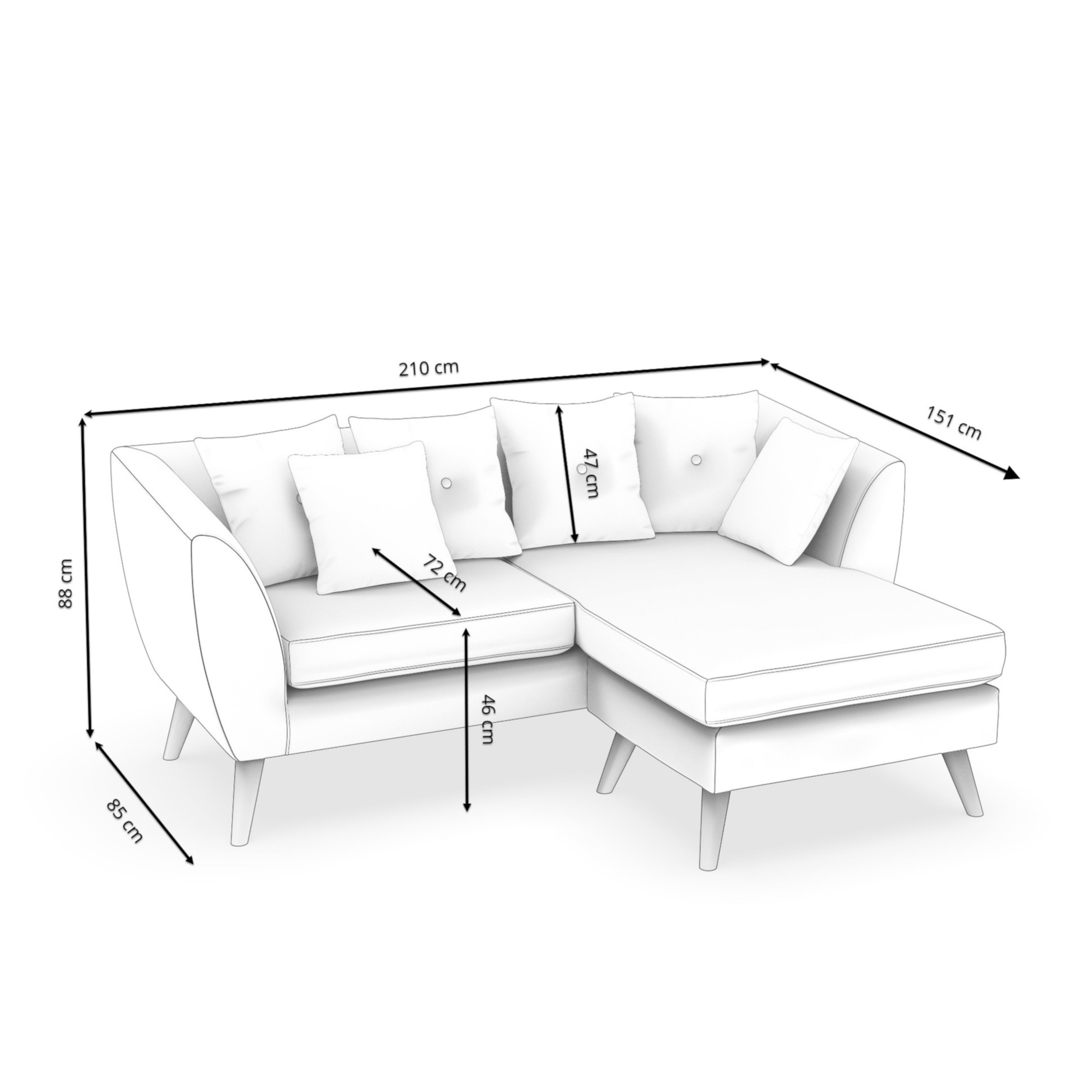 Ecksofa HAILY dunkelgrün