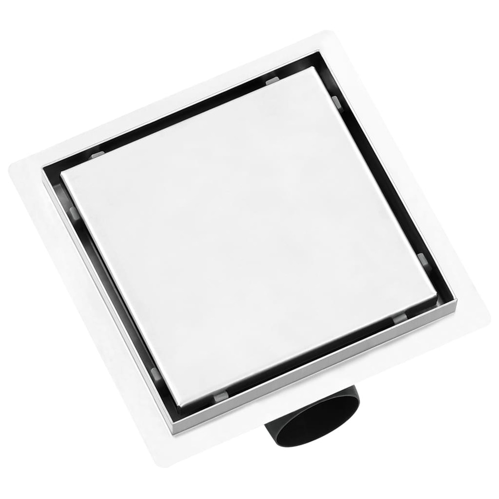 Drain de douche avec couvercle 2 en 1 18x18 cm acier inoxydable