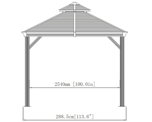 SOJAG Mykonos 10x14 paviljoen met klamboe 415 x 289 cm antraciet