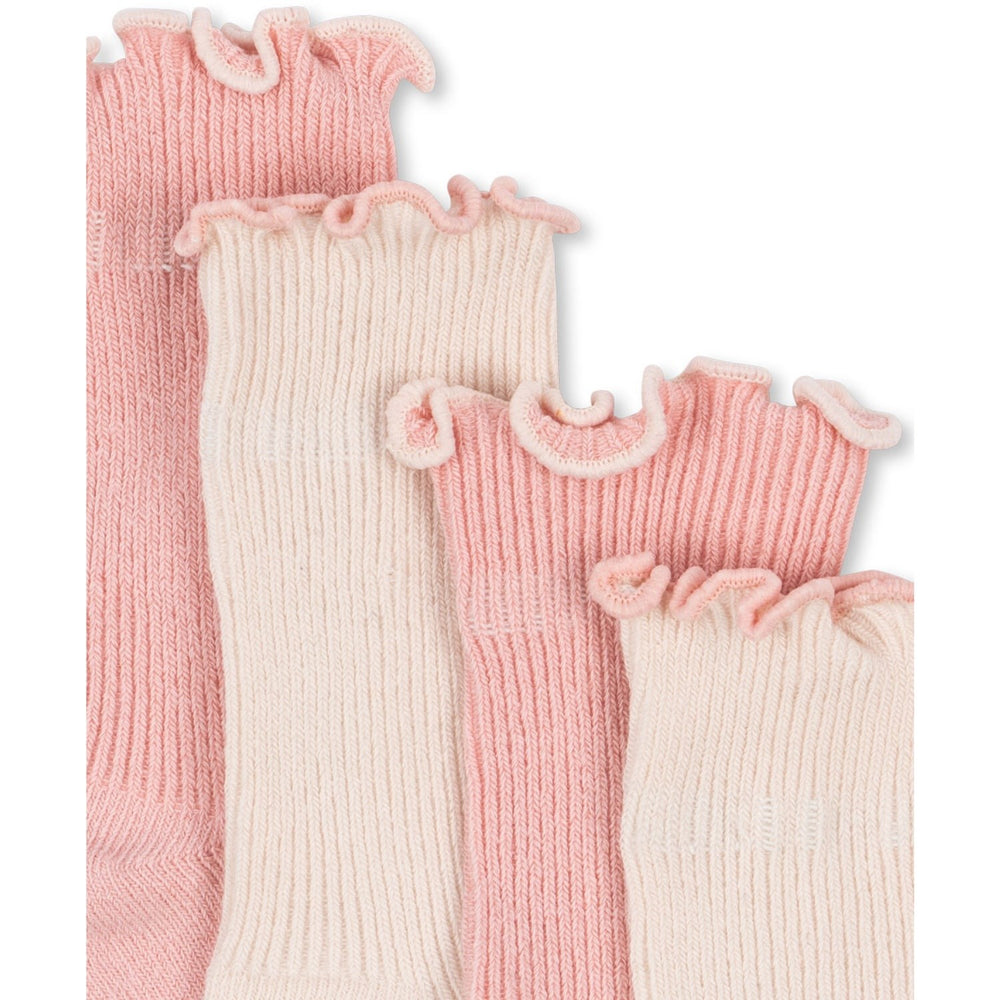Køb Konges Sløjd Rose/Off White 2 Pack Rib Flæse Strømper