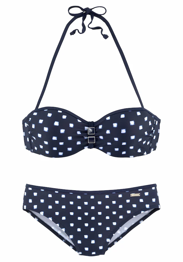 LASCANA Bügel-Bandeau-Bikini , mit Zier-Accessoires