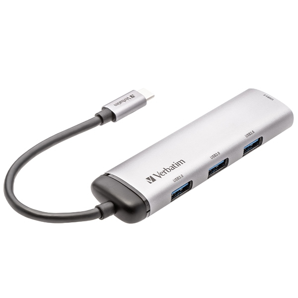 USB C Multiport Adapter HUB mit 4x USB 3.2 (49147) - Silber