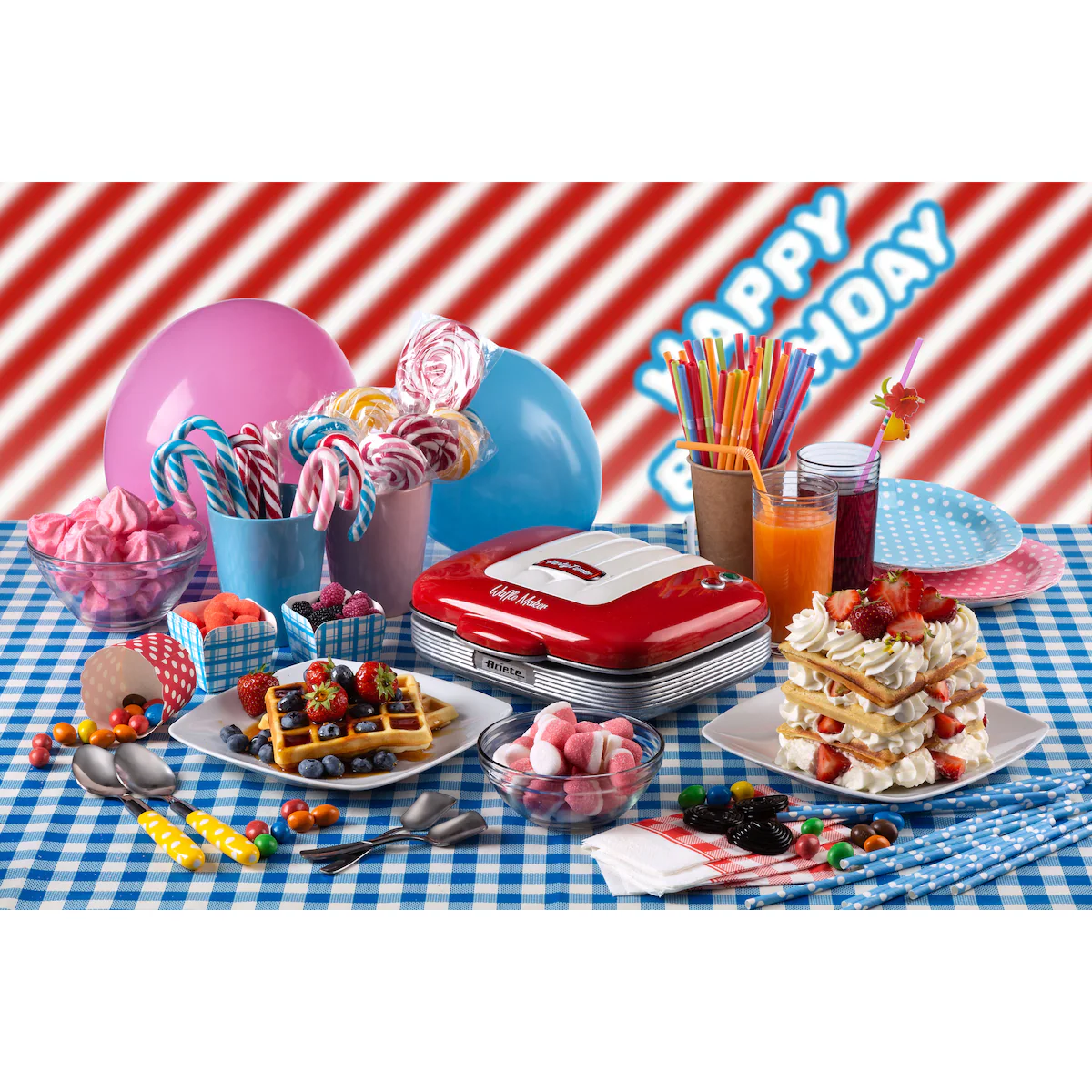 Party Time waffle maker Red