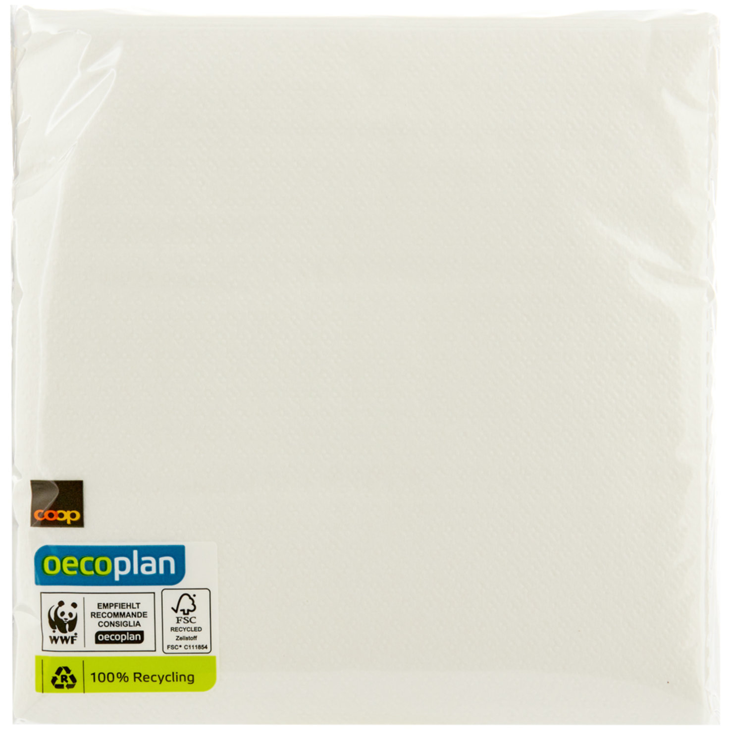 Oecoplan Servietten 33x33cm 1/4 FSC 100 Stück