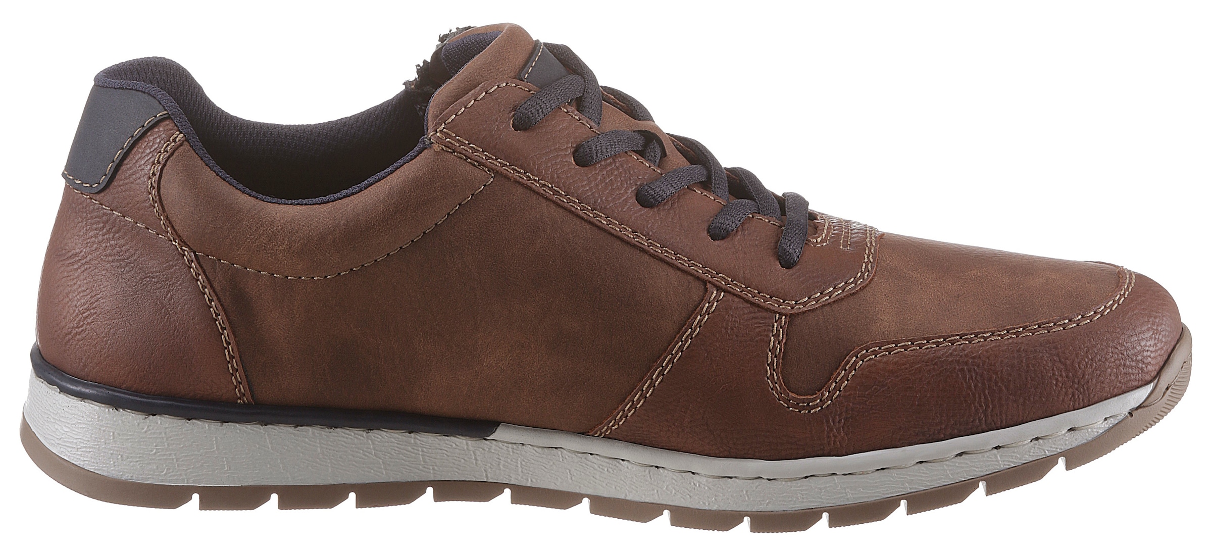 Rieker Schnürschuh  mit seitlichem Reissverschluss, Freizeitschuh, Halbschuh, Schnürschuh