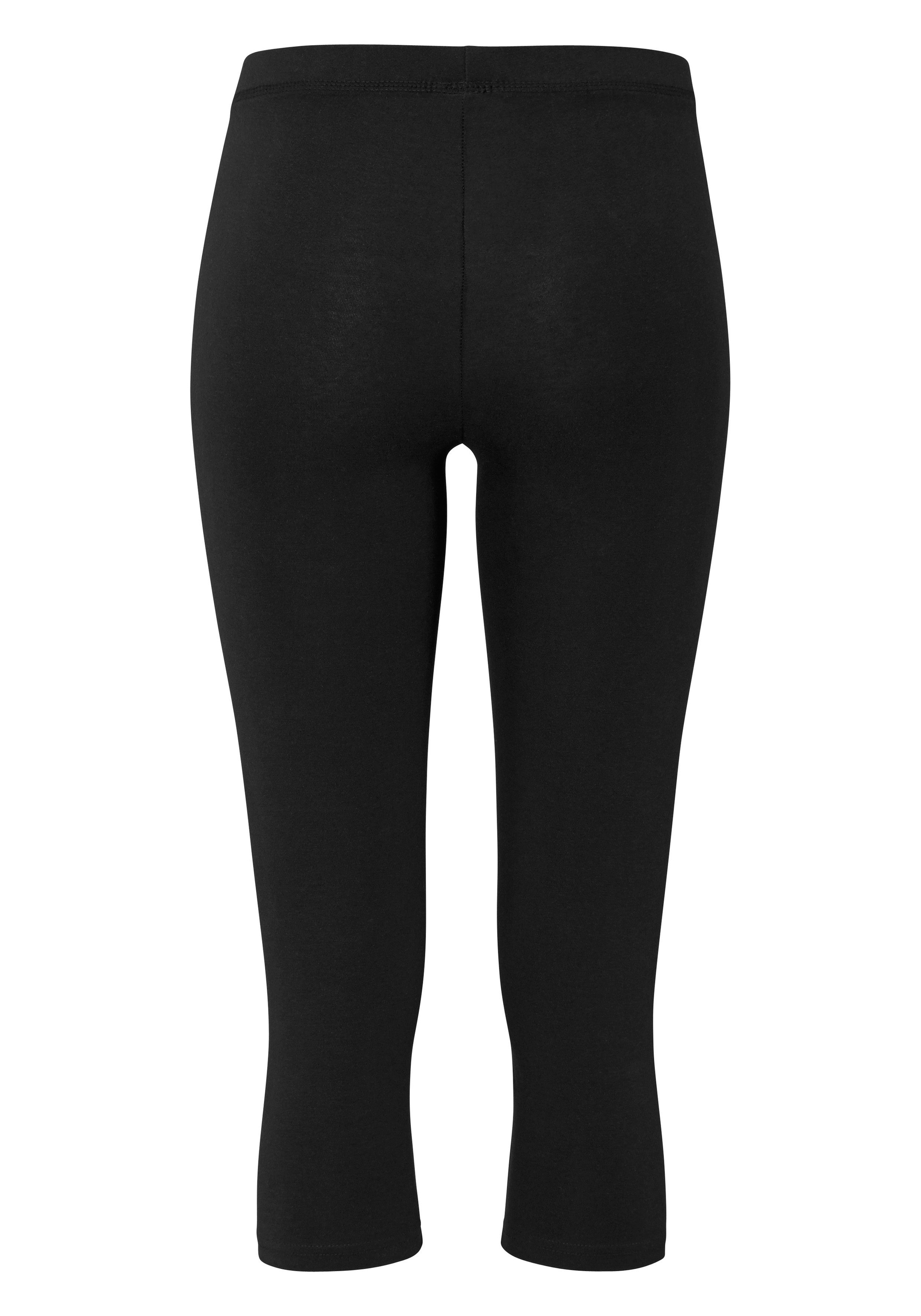 Melrose Leggings  Weicher Stretch mit Gummibund. Lang und 3/4 im Doppelpack
