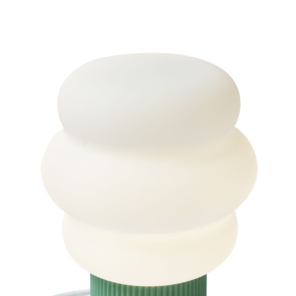 Japandi tafellamp groen met opaal glas 18cm - Kumo