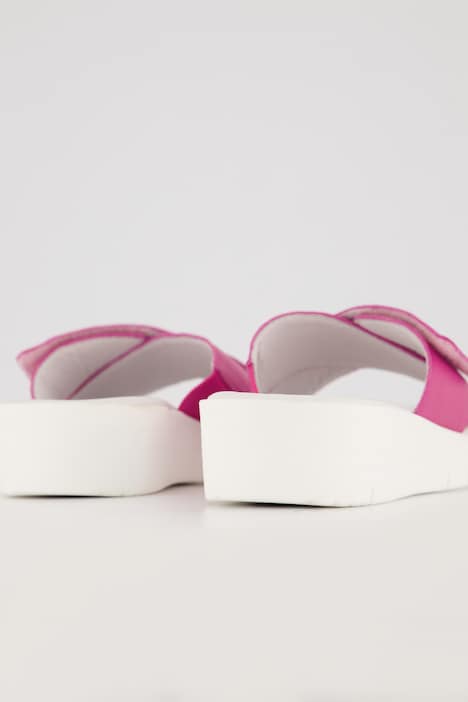 Vitaform Leder-Pantoletten, Klettriegel, Weite H