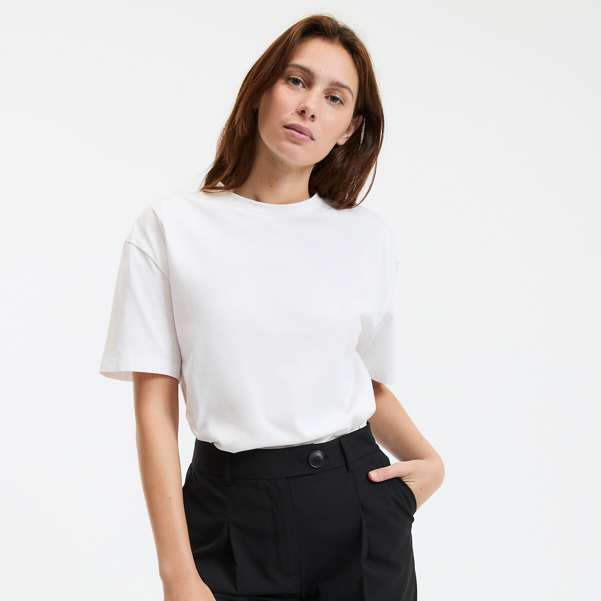 COLEÇÃO LA REDOUTE<br>Camiseta folgada, gola redonda, mangas curtas
