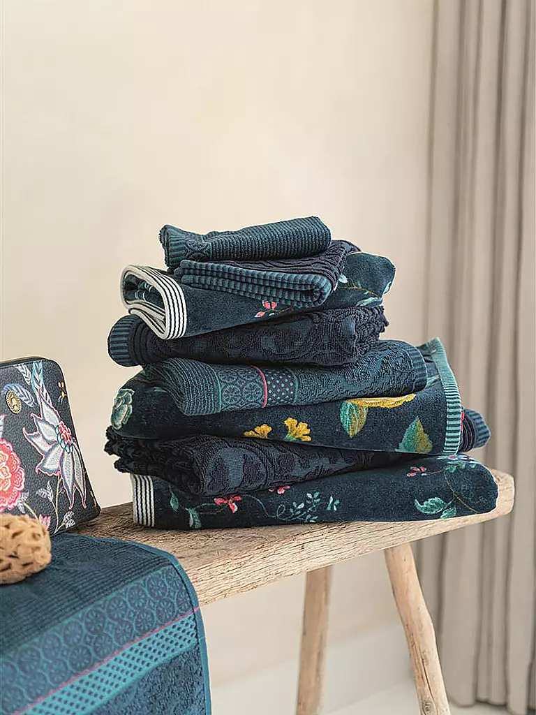 PIP STUDIO Handtuch 55x100cm LES FLEURS dunkelblau