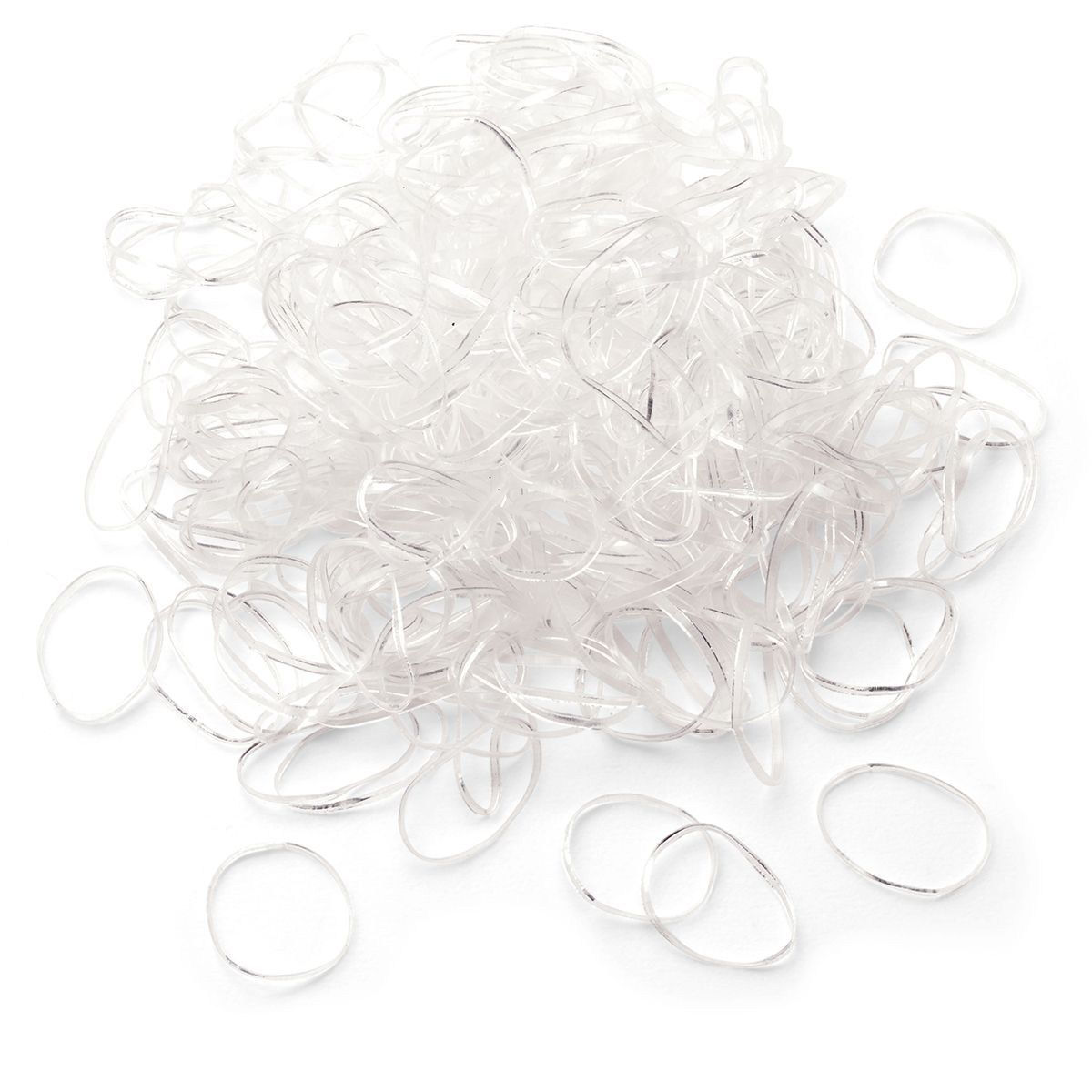 (1000er Set) Ø15mm Elastische Haargummis Mini Gummibänder für Zöpfe / Frisuren - Transparent
