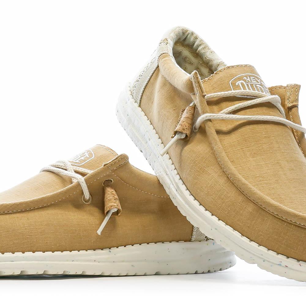 Hey Dude Chaussures Moutarde Homme Hey Dude Wally Break Stitch