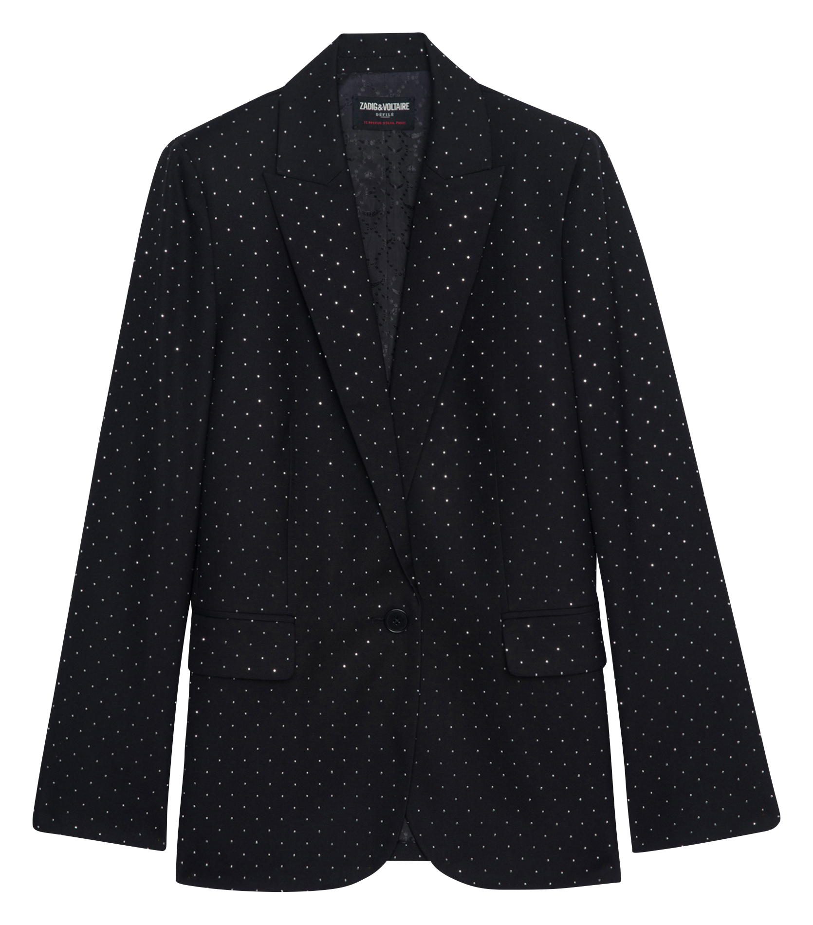 VALSE - Blazer droit à strass | Noir