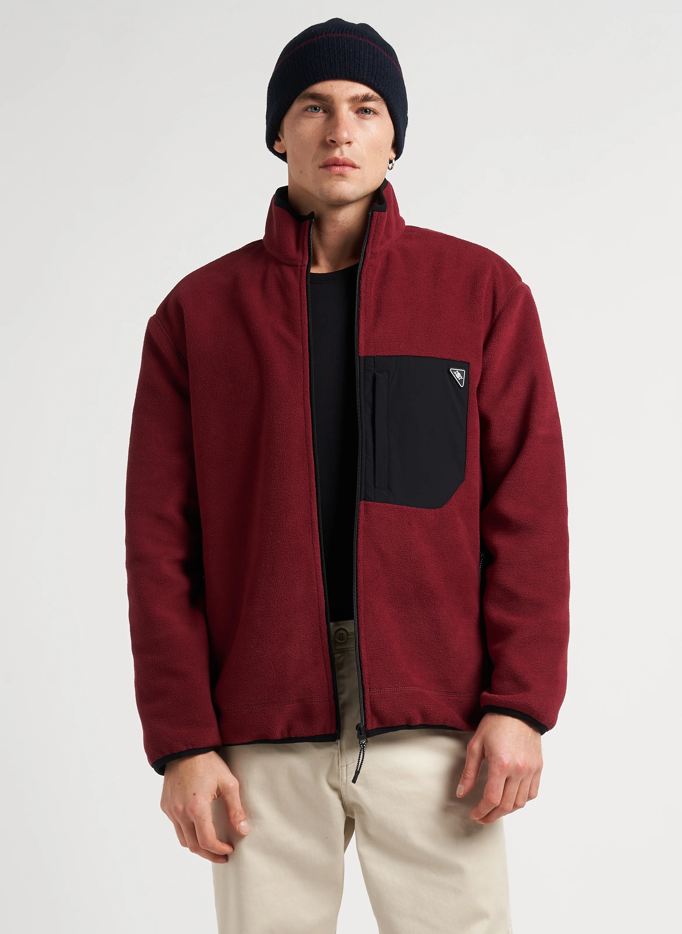 ASPIN - Veste polaire droite à col montant | Rouge