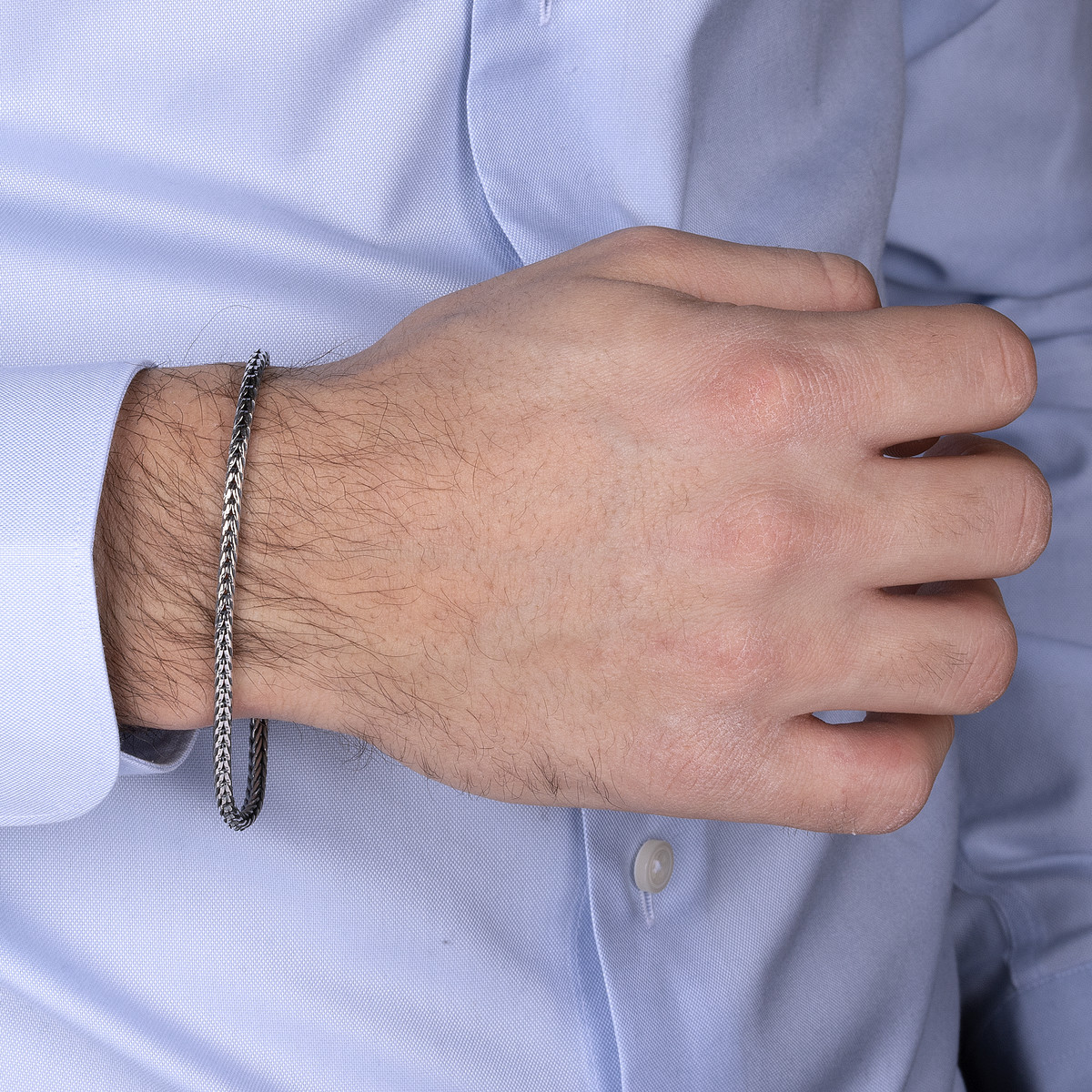 Bracelet argent 925 maille palmier 21cm