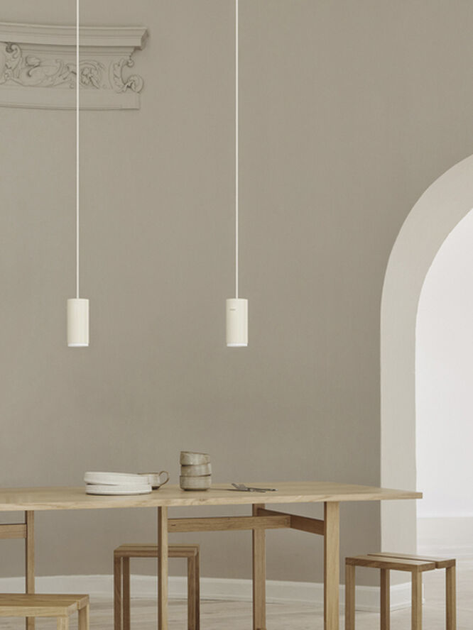 Moebe Tube Pendant, Beige, Large Beige