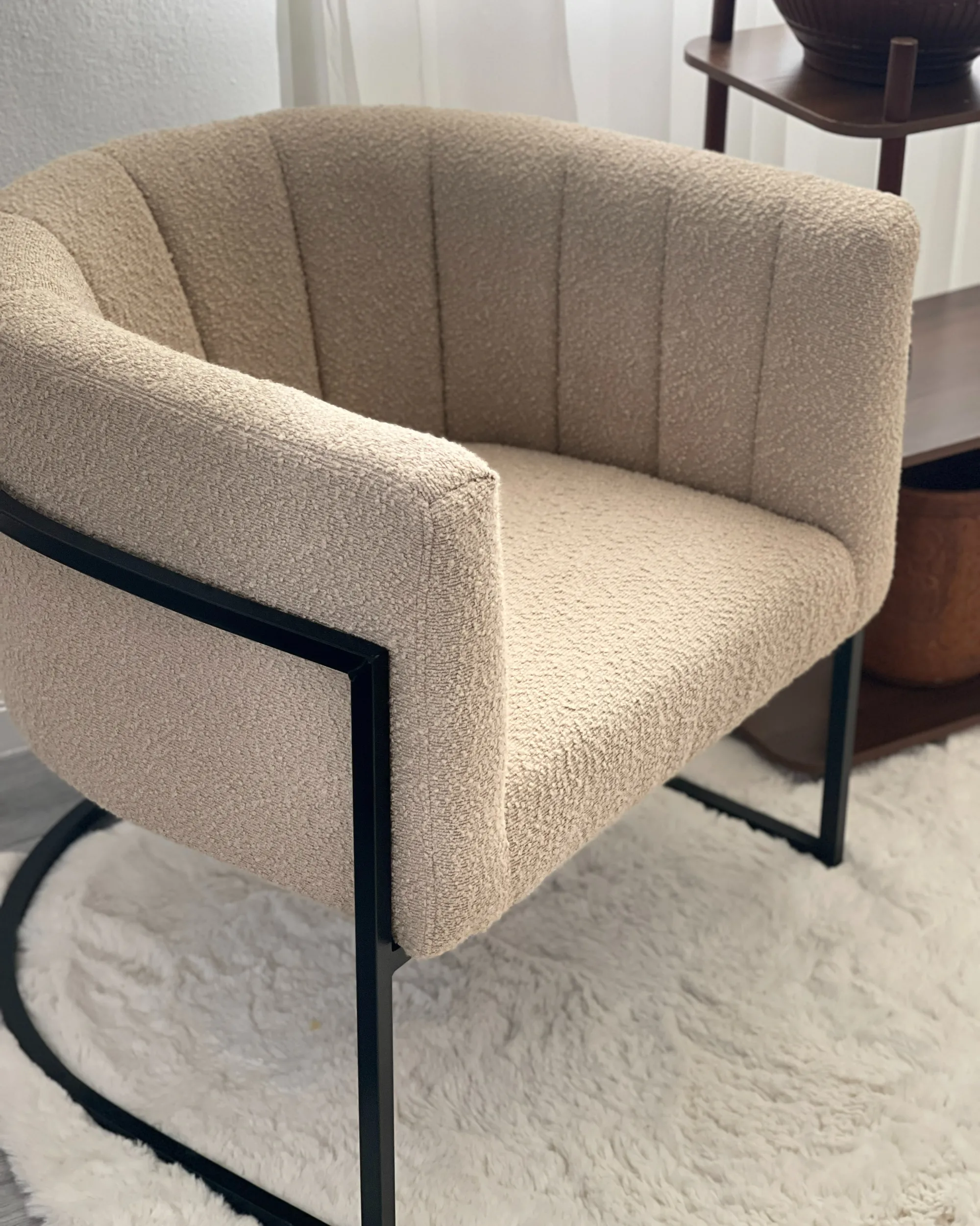 Fauteuil LARVIK II Bouclé Beige