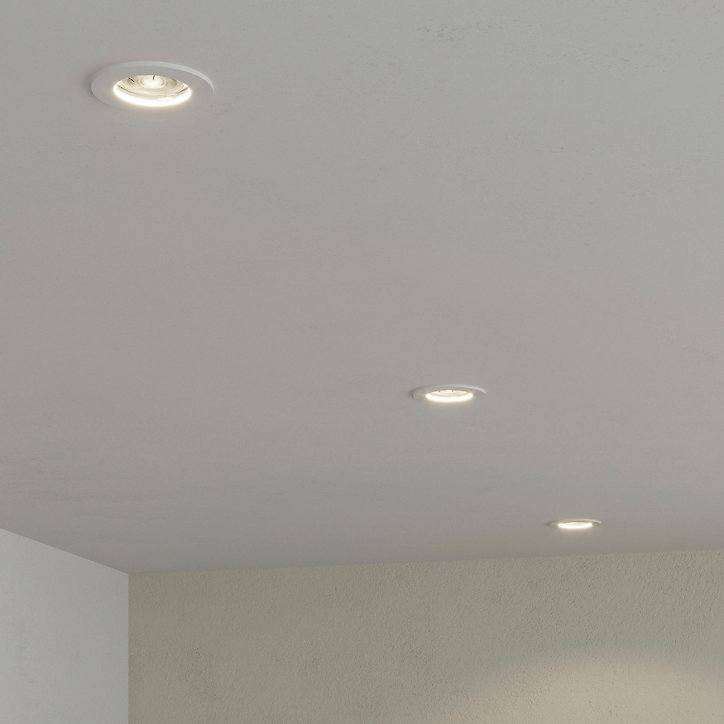 3 spots encastrables GU10 blanc chaud IP20 230lm 3.1W Ø8.2xH.8.7cm blanc