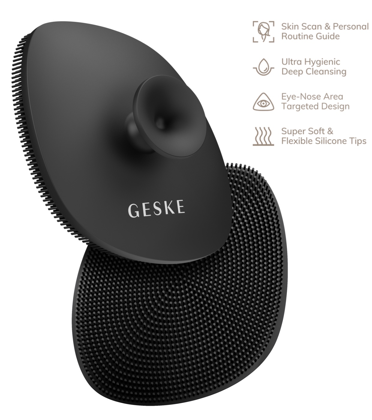 GESKE - escova de limpeza facial 4 em 1 - preta