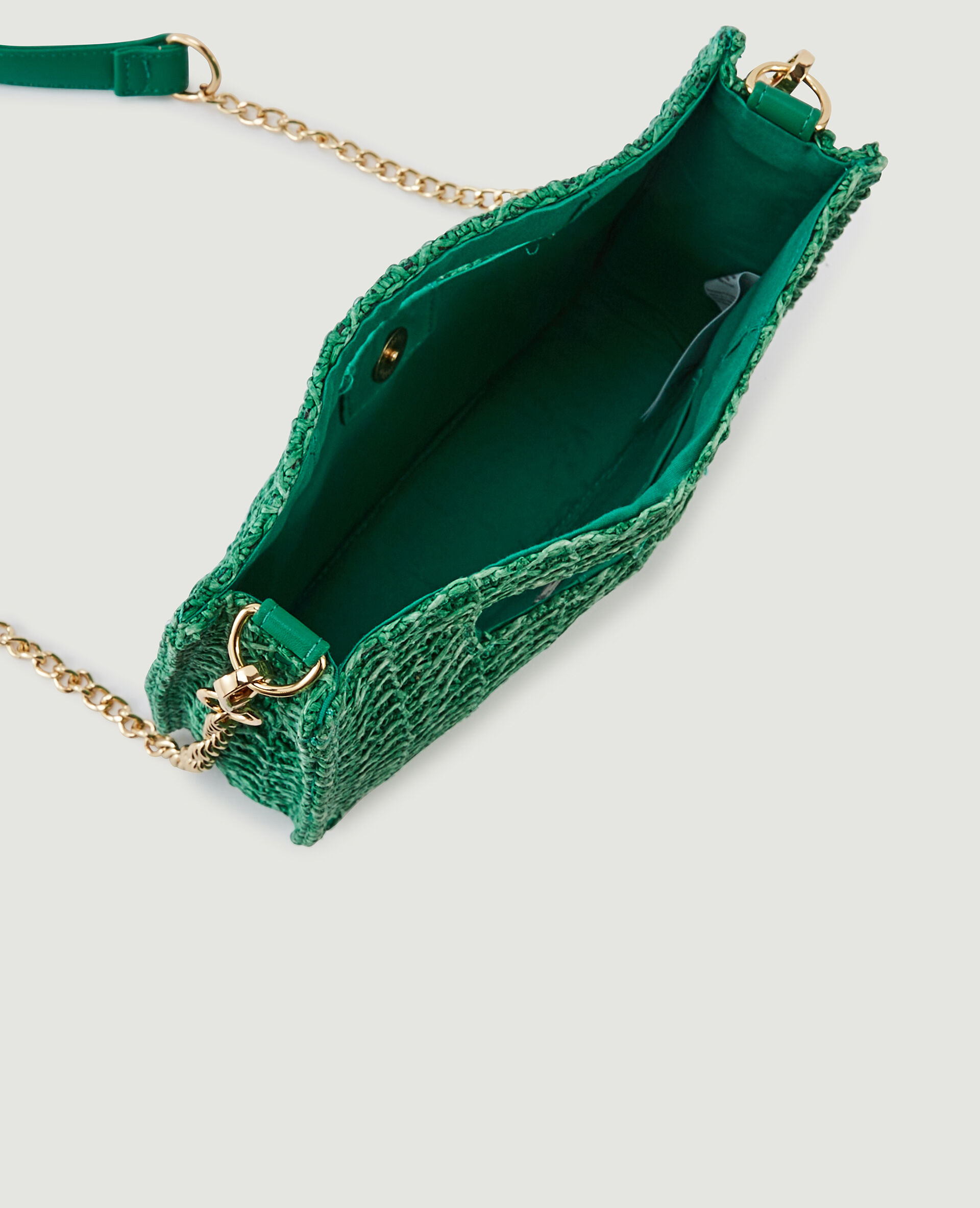 Sac rigide en paille - Vert