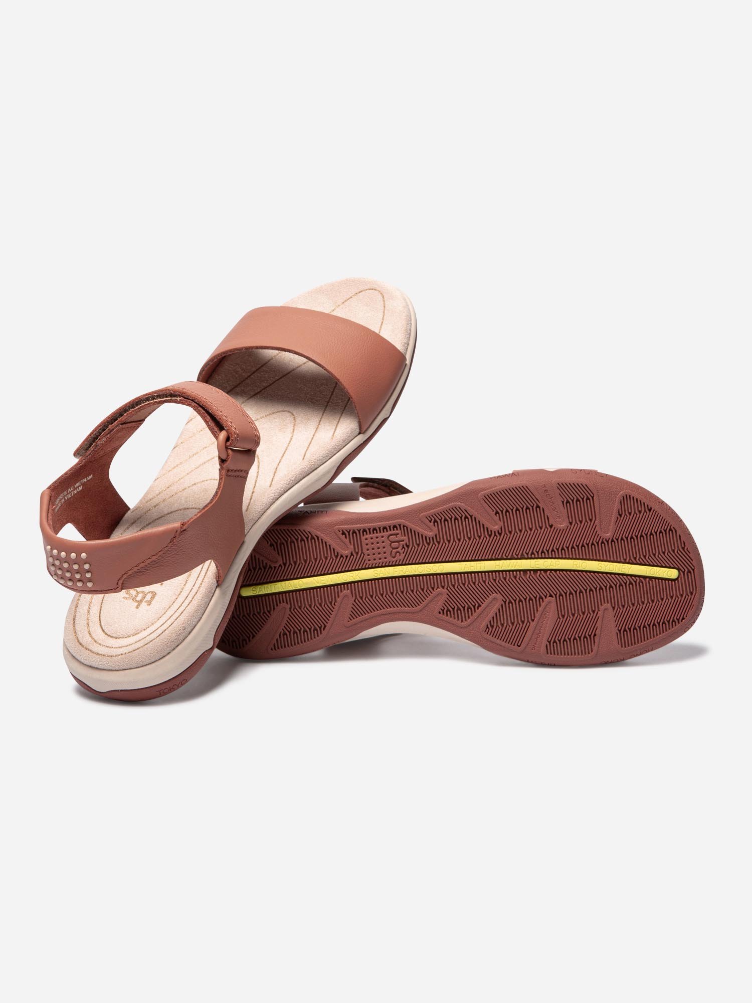 Sandales Femme Légères Cuir Orange