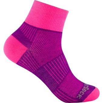Wrightsock Coolmesh II Quarter Socken Plum / Pink Damen