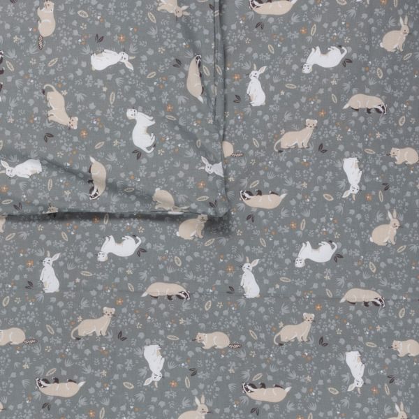 Bink Bedding Bunny Dekbedovertrek - 120 x 150 cm - Bosdierenprint