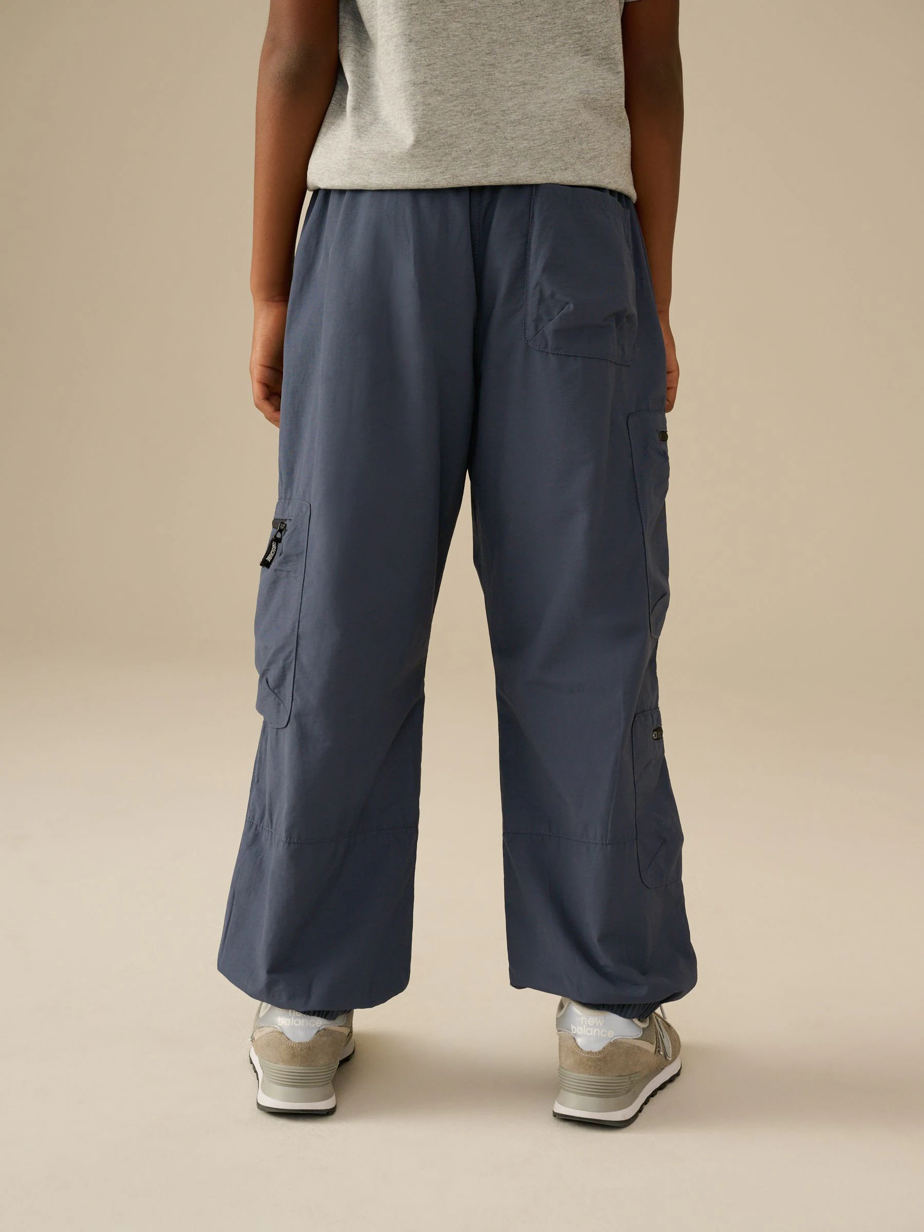 Blauw - Cargo broek met ritszak (3-16jr)